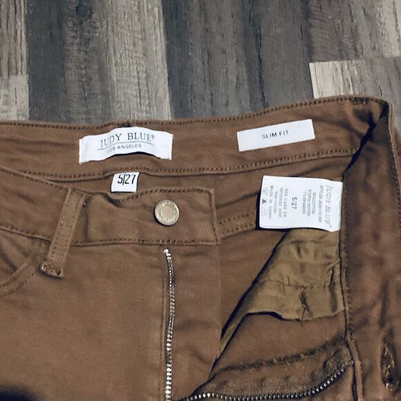 Judy Blue Woodland High Rise Brown Slim Fit Jeans Sz 5 JB88105 - Picture 9 of 9